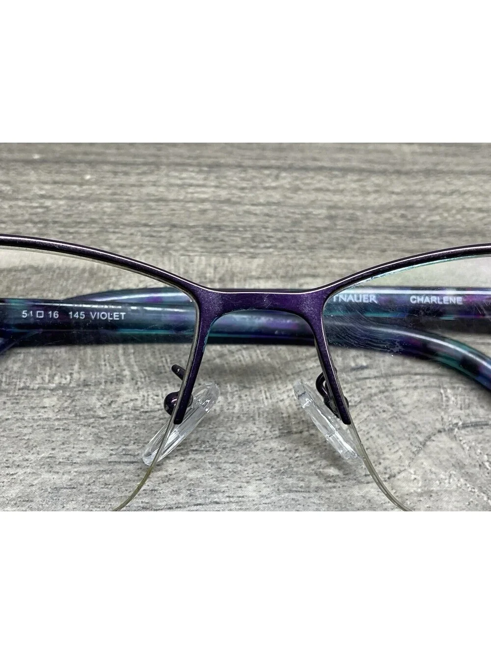 Wittnauer Eyeglasses, Frames Only, Charlene, 54-16-145, Metal/Plastic, Violet